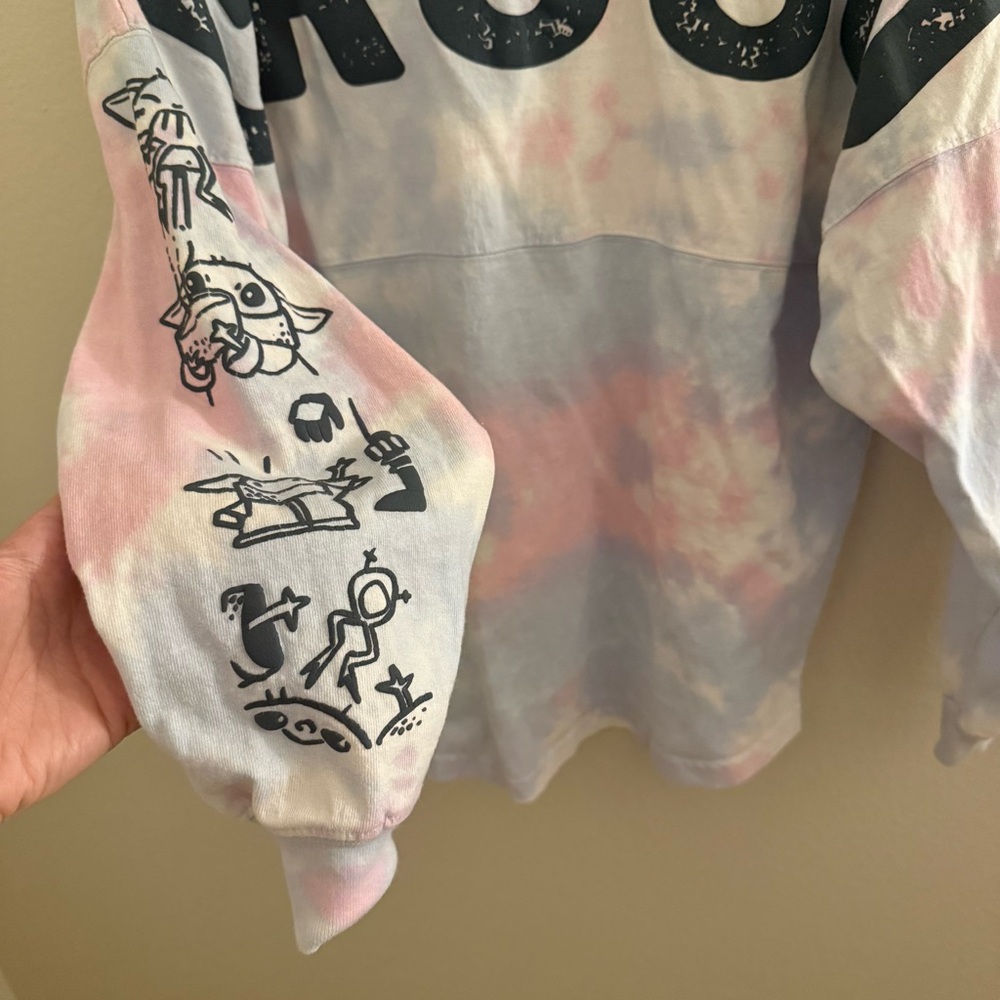Disney Grogu Women's Pastel Tie-Dye Sweatshirt - Picture 7 of 7